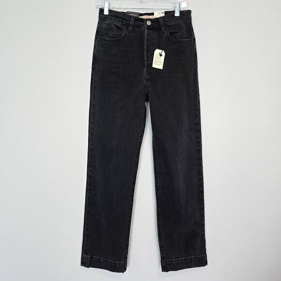Levi's Denim - NWT Levi's Premium Ribcage Straight Ankle Jeans Button Fly Black Size 27